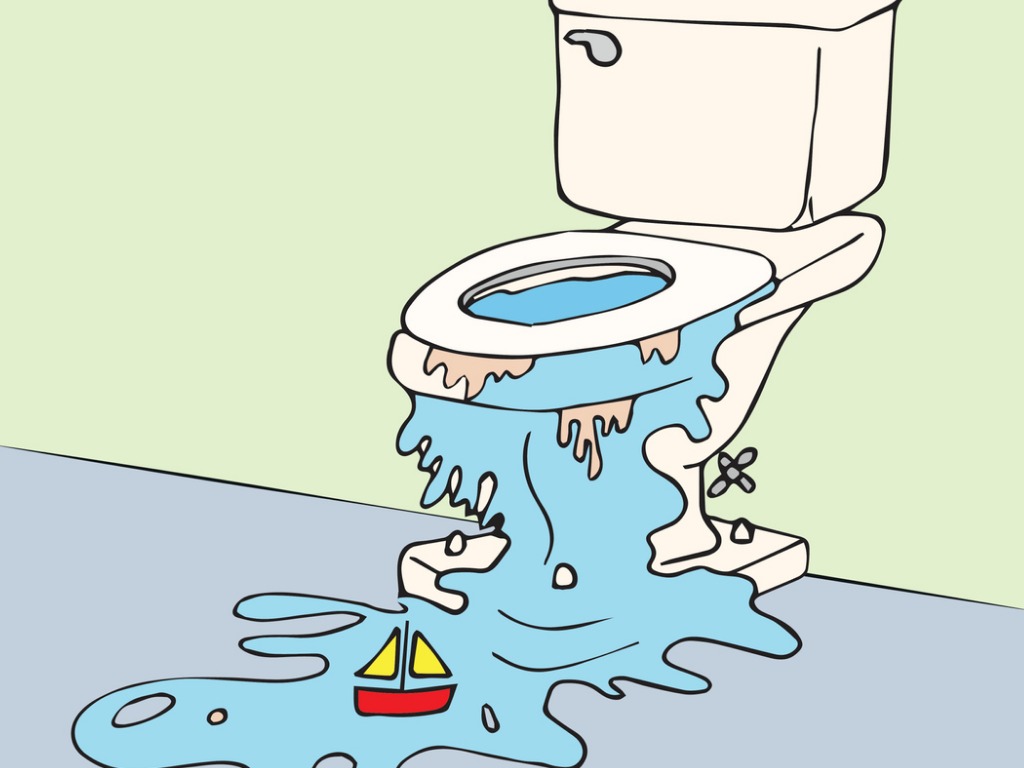 Overflowing graphic toilet